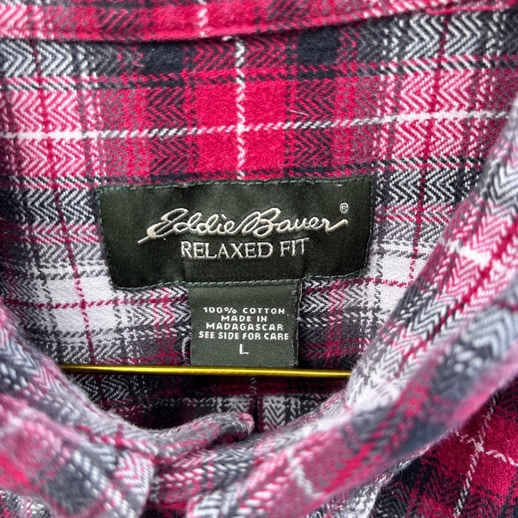 Eddie Bouer button up flannel. Size L - Picture 1 of 3